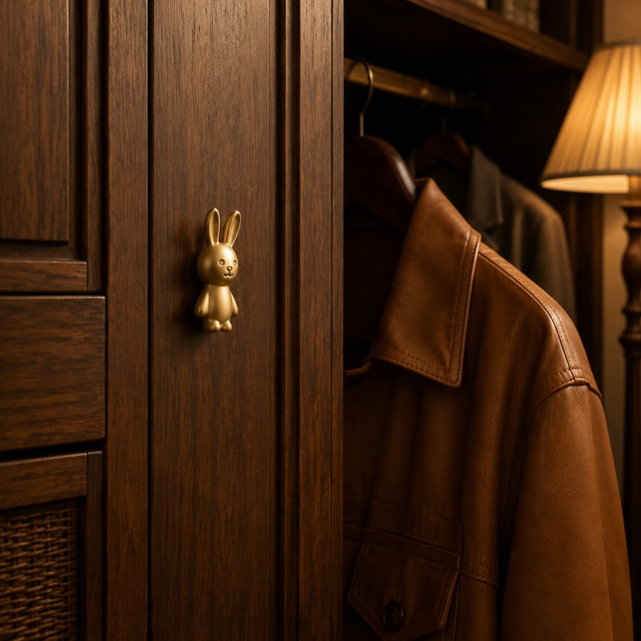 Whimsical Rabbit and Carrot Brass Cabinet Knobs