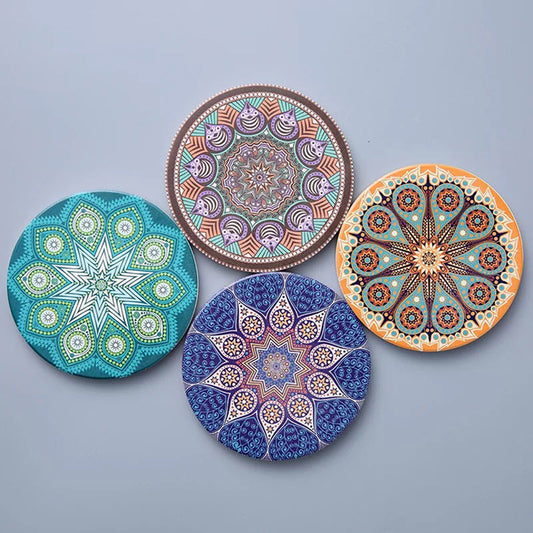 Mandala Round Ceramic Absorbent Coaster Y21