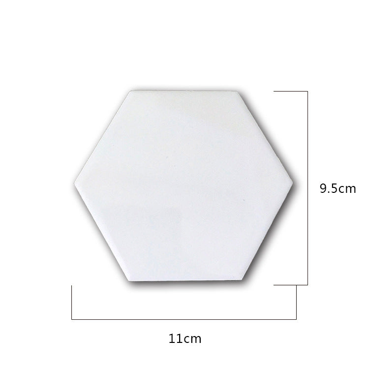 Marble Pattern Hexagonal Ceramic Absorbent Coasters With Holder Y19