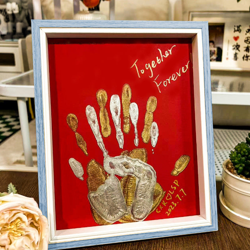 Cadre photo à empreintes de main pour couple et enfants, cadeau d'anniversaire ou de Noël, DIY Y12
