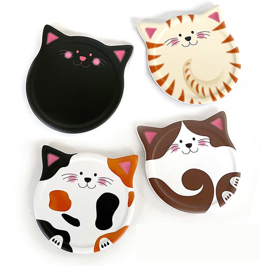 Cute Cats Heat Insulation Absorbent Cork Cup Ceramic Coasters Y23
