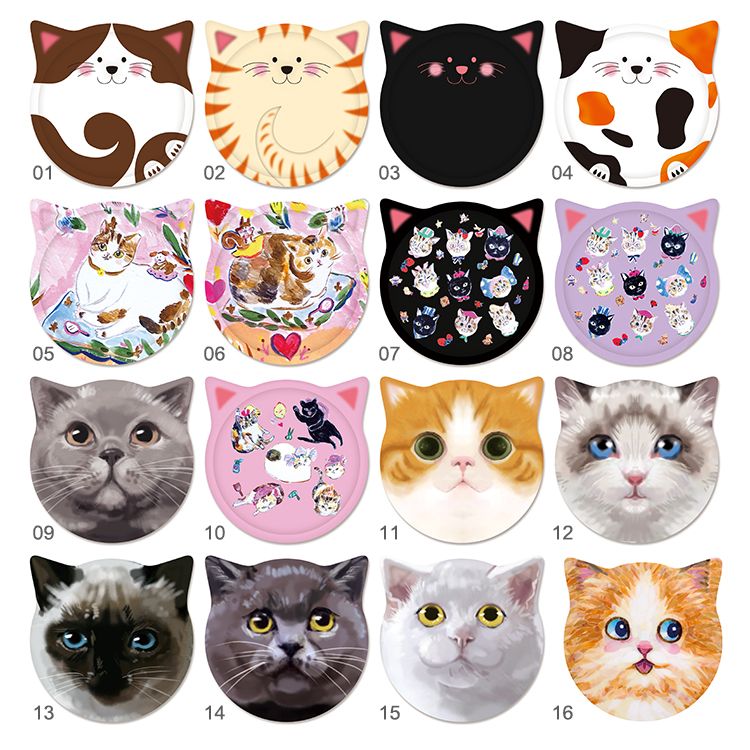 Cute Cats Heat Insulation Absorbent Cork Cup Ceramic Coasters Y23