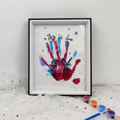 Cadre photo à empreintes de main pour couple et enfants, cadeau d'anniversaire ou de Noël, DIY Y12