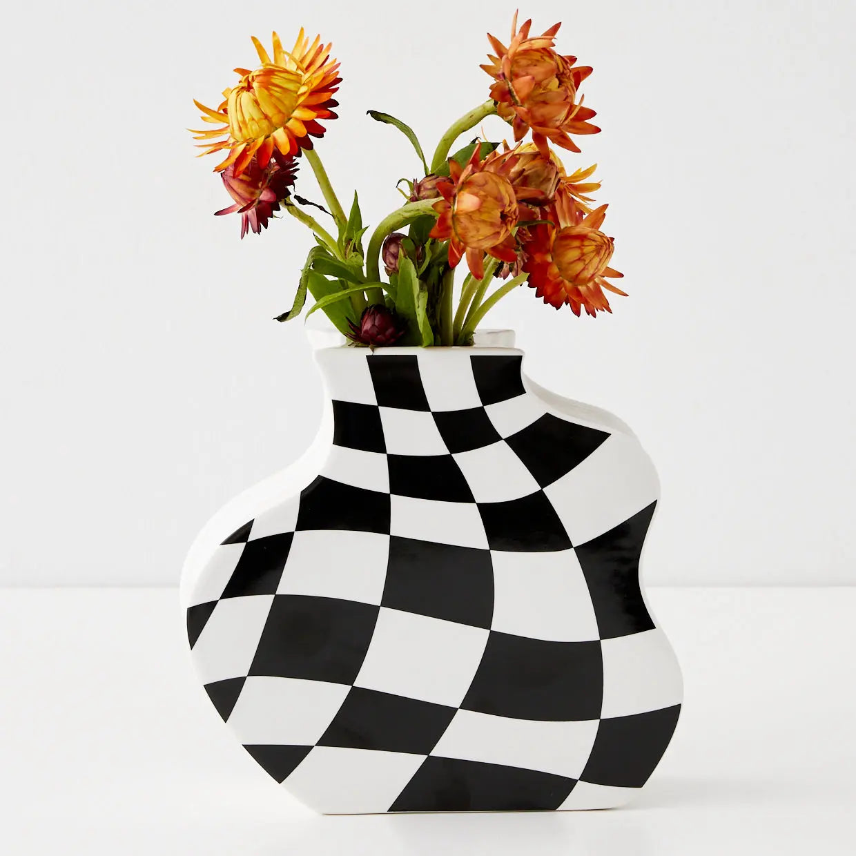 Checkerboard Ceramic Vase