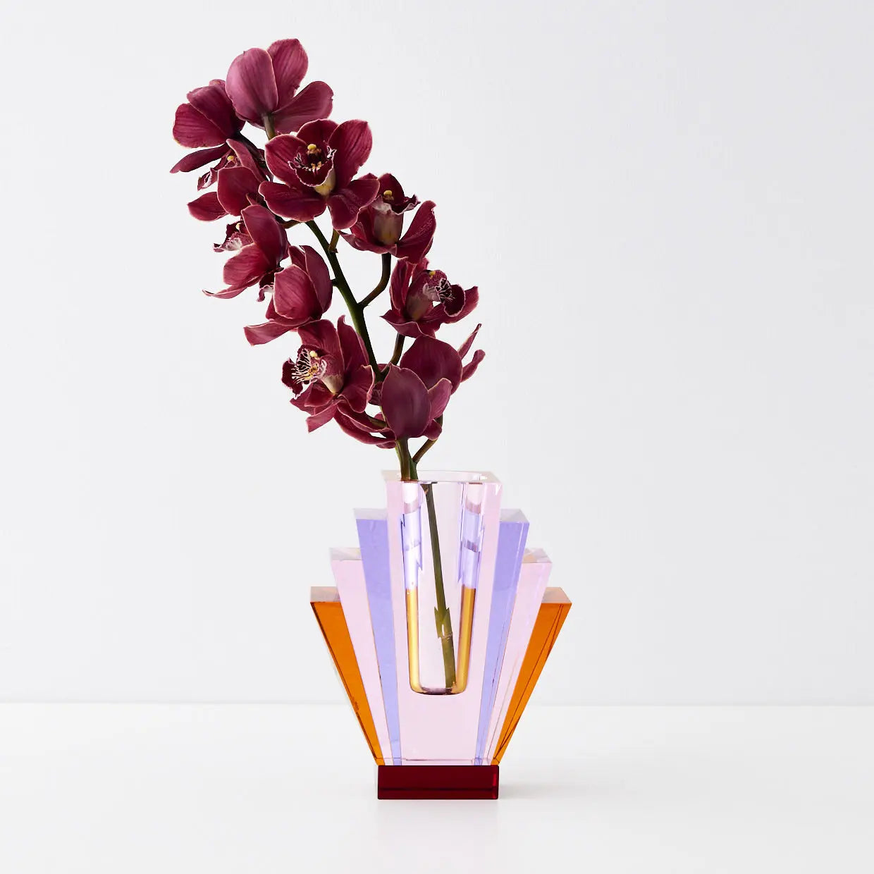 Diamond Deco Crystal Coloured Vase Pink Purple
