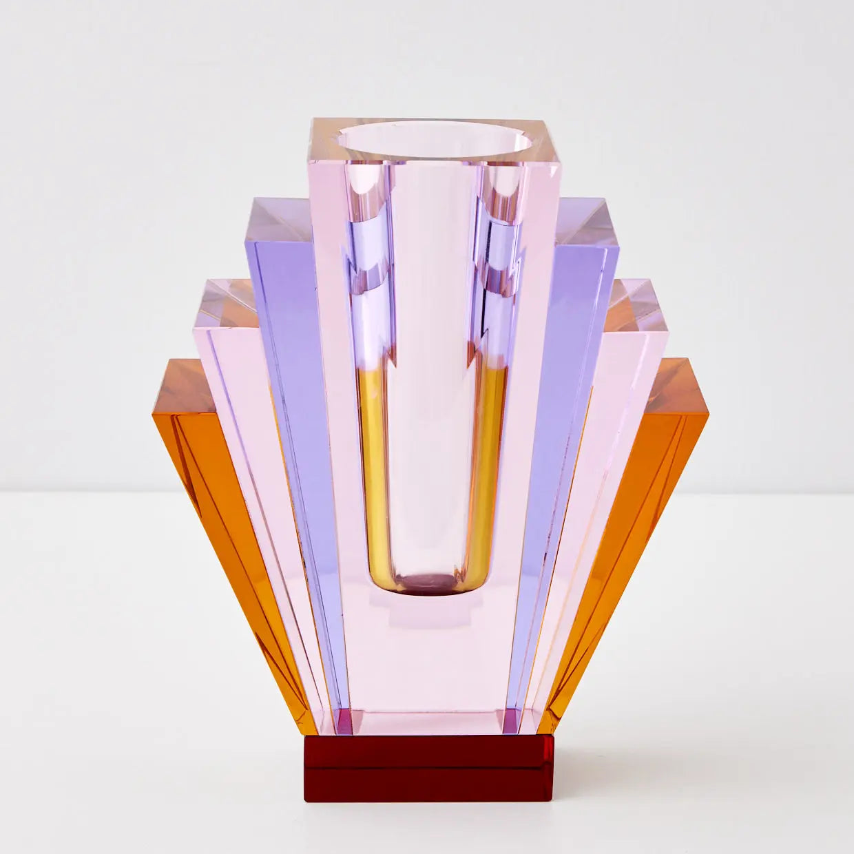 Diamond Deco Crystal Coloured Vase Pink Purple