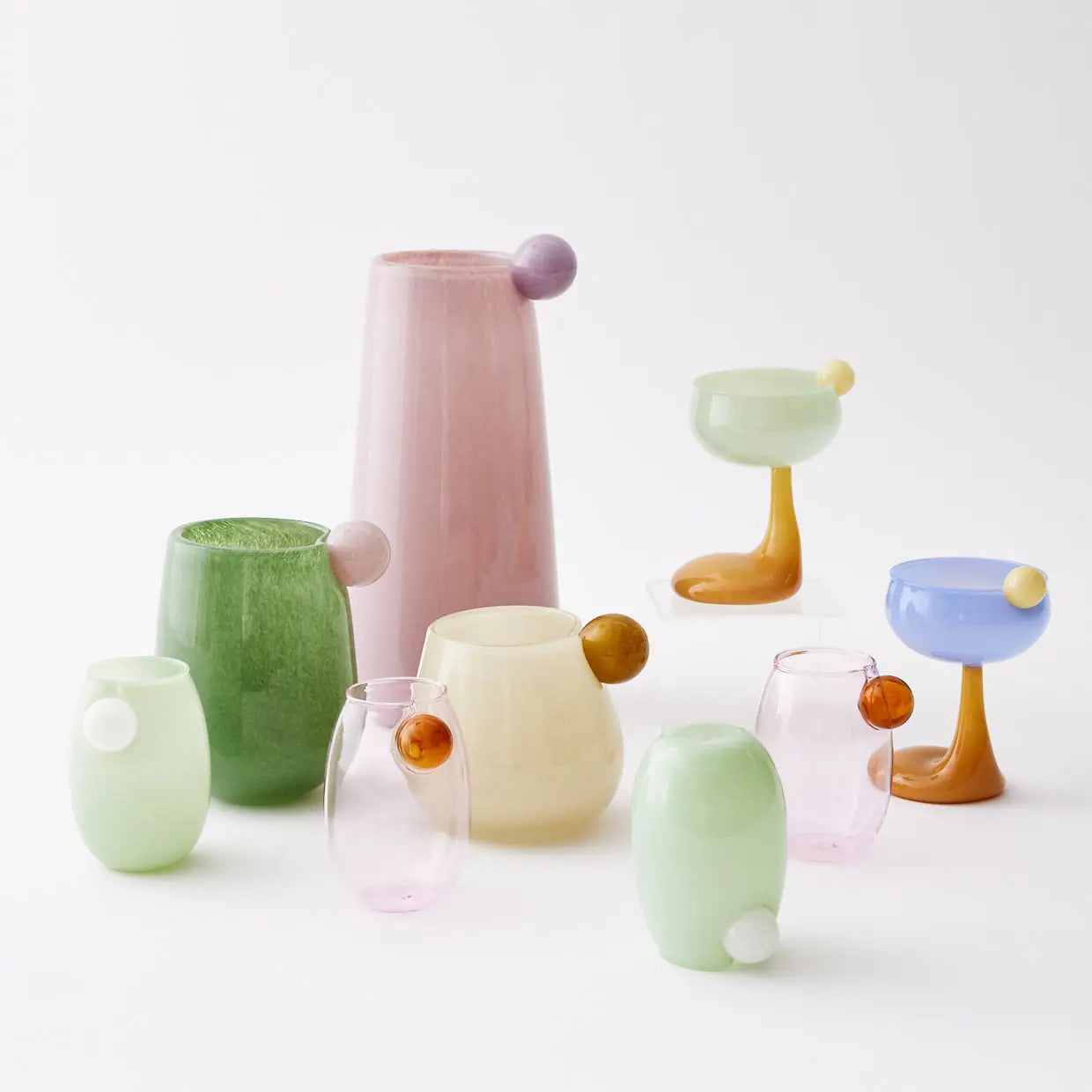 Droplet Small Coloured Glass Vase Yellow