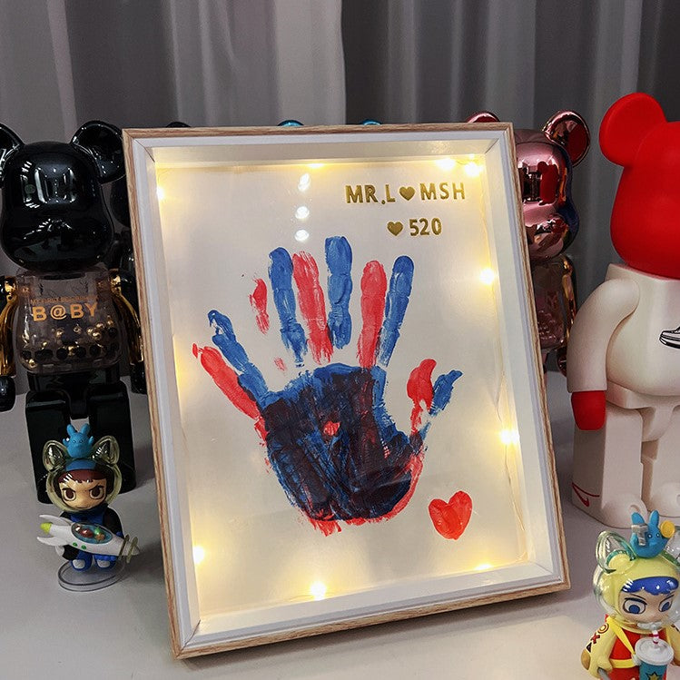 Cadre photo à empreintes de main pour couple et enfants, cadeau d'anniversaire ou de Noël, DIY Y12