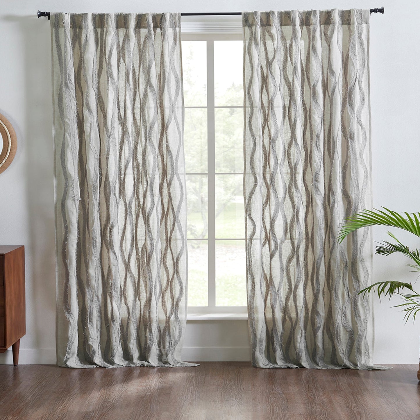 Fraying Linen Textured Curtains M03