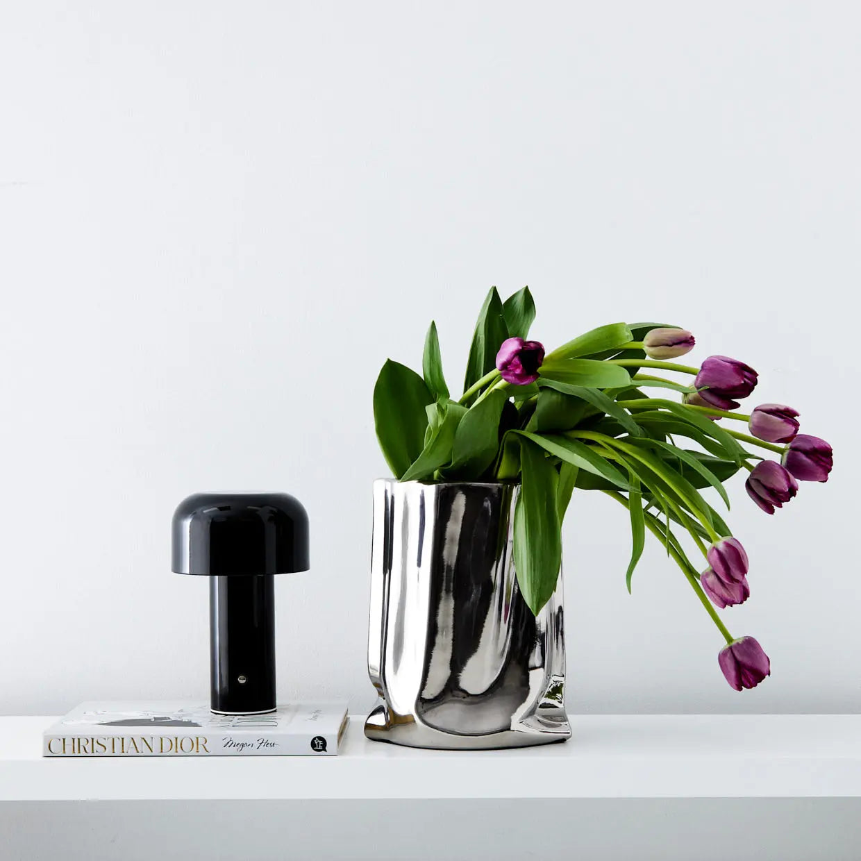Vase en céramique métal mercure argent