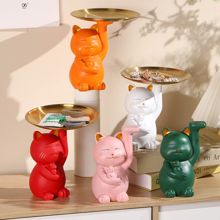 Nordic Bear Resin Tabletop Decoration With Tray Y02