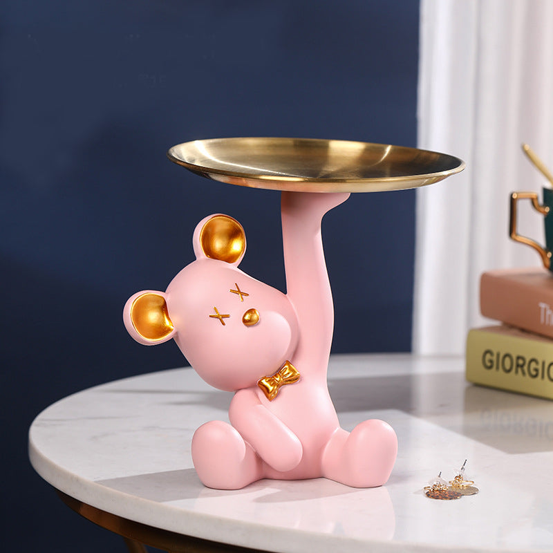 Nordic Bear Resin Tabletop Decoration With Tray Y02