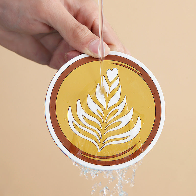 Creative Round PVC Coffee Coaster Non Slip For Dining Table Y39