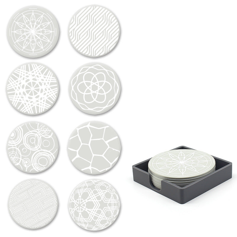 Sous-verres ronds antidérapants en silicone imprimés pour boissons, lot Y28