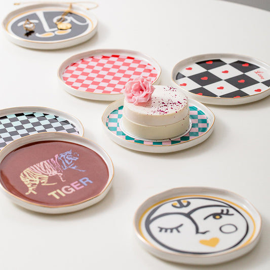 Nordic Ceramic Marseille Insulated Coasters Jewelry Dish Home Decor Storage & Display Y24
