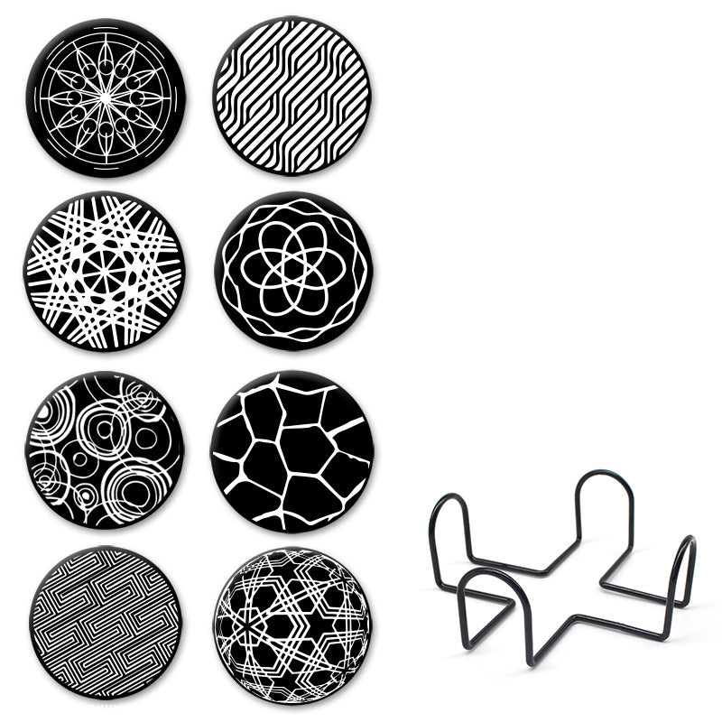 Sous-verres ronds antidérapants en silicone imprimés pour boissons, lot Y28