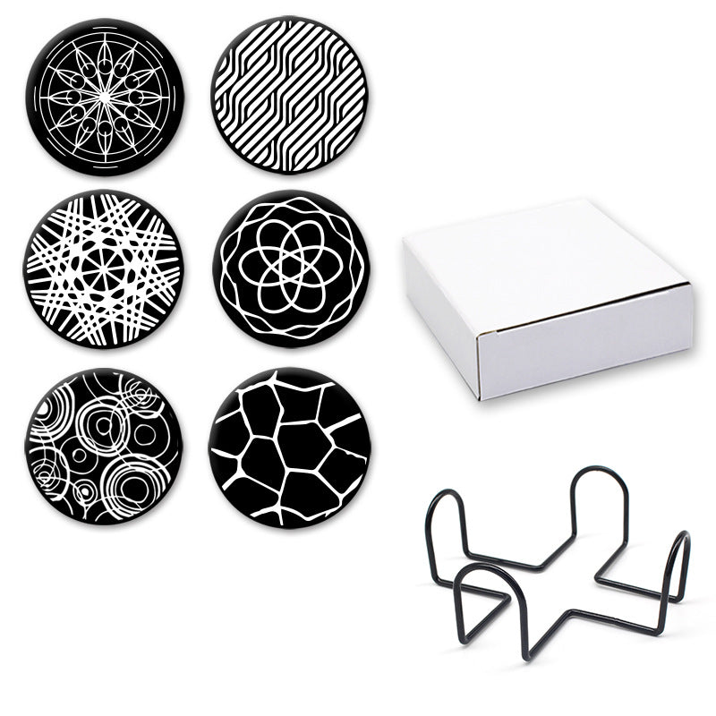 Sous-verres ronds antidérapants en silicone imprimés pour boissons, lot Y28