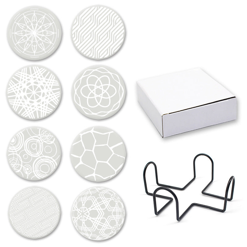 Sous-verres ronds antidérapants en silicone imprimés pour boissons, lot Y28