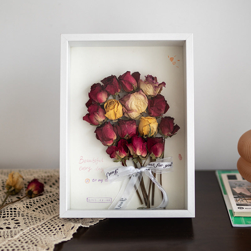 Cadre photo en fleurs séchées, cadre photo de table fait à la main, Y11