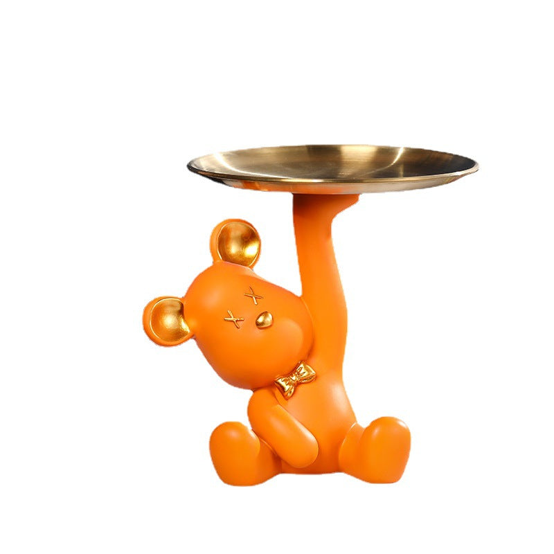 Nordic Bear Resin Tabletop Decoration With Tray Y02