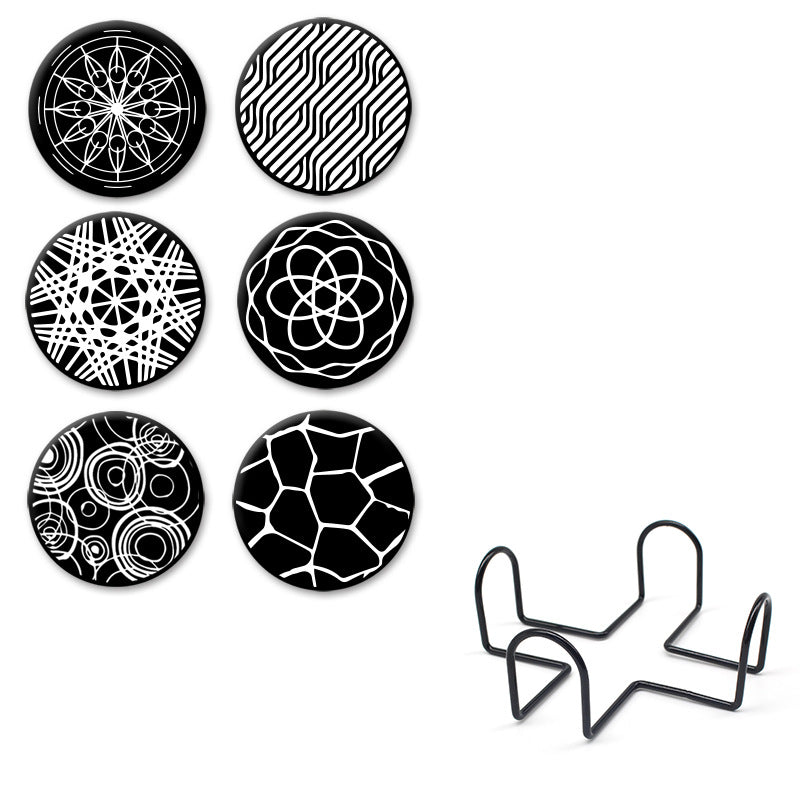 Sous-verres ronds antidérapants en silicone imprimés pour boissons, lot Y28