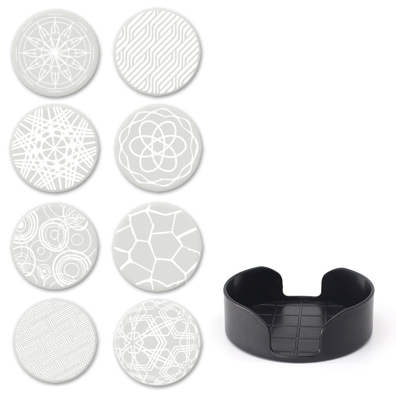 Sous-verres ronds antidérapants en silicone imprimés pour boissons, lot Y28
