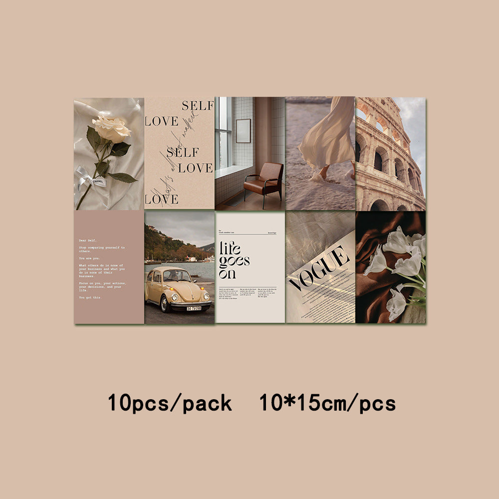 10 cartes décoratives murales Lucky Life Art Decor Peintures Y08