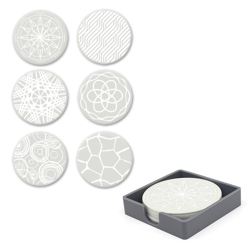Sous-verres ronds antidérapants en silicone imprimés pour boissons, lot Y28