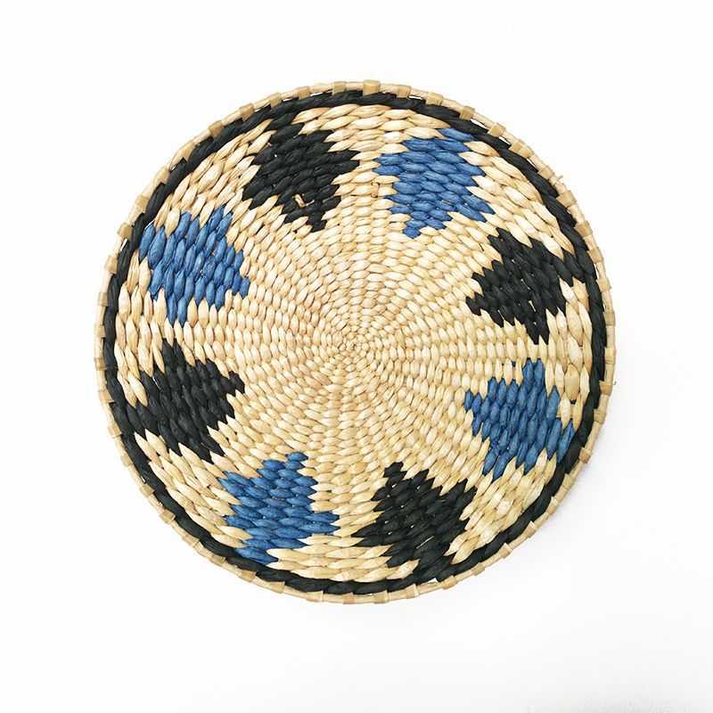 Décoration murale ronde en rotin de style marocain exotique Y20