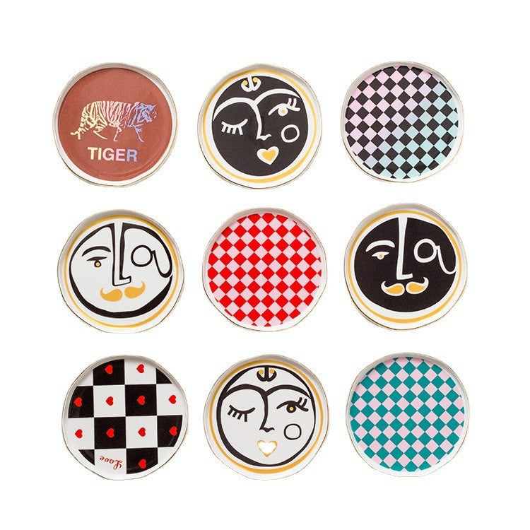 Nordic Ceramic Marseille Insulated Coasters Jewelry Dish Home Decor Storage & Display Y24