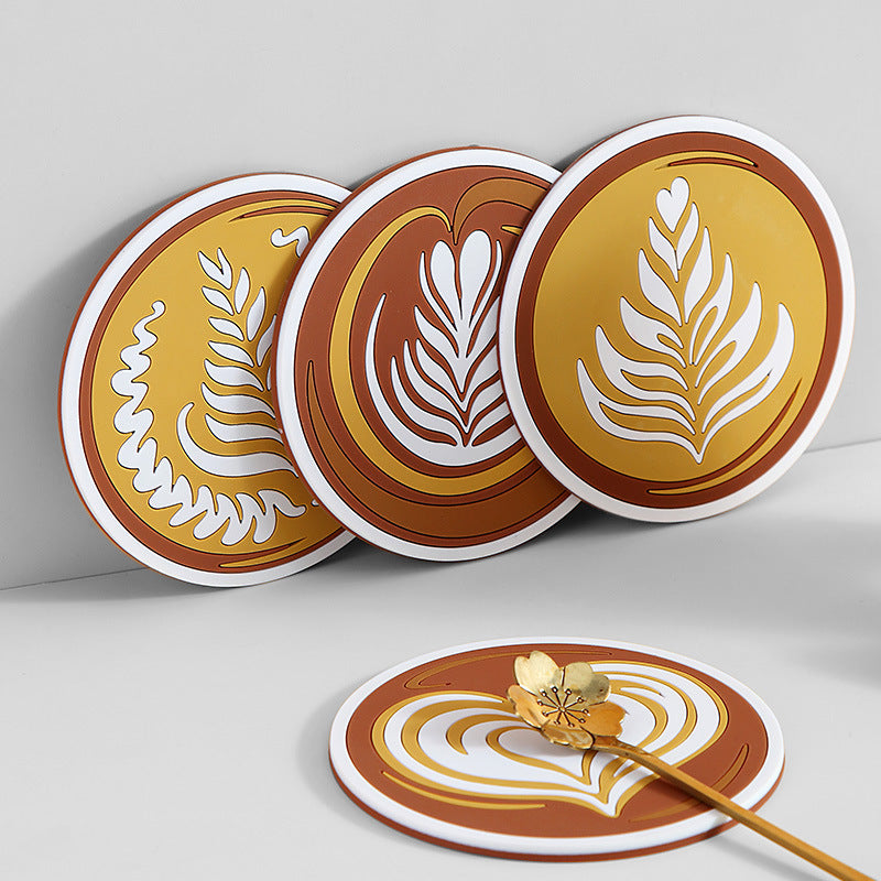 Creative Round PVC Coffee Coaster Non Slip For Dining Table Y39