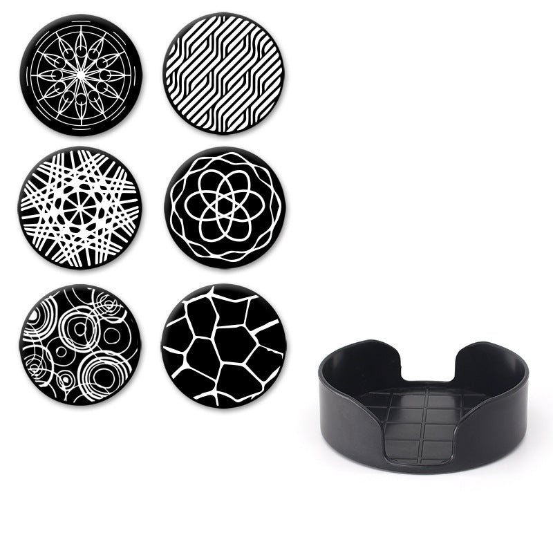 Sous-verres ronds antidérapants en silicone imprimés pour boissons, lot Y28