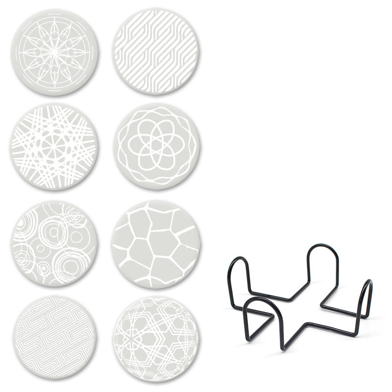 Sous-verres ronds antidérapants en silicone imprimés pour boissons, lot Y28