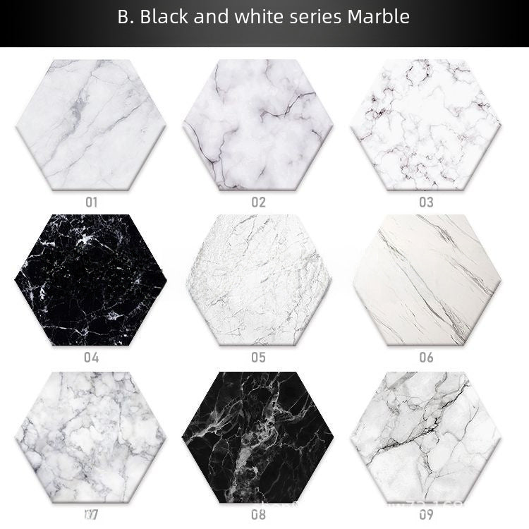 Marble Pattern Hexagonal Ceramic Absorbent Coasters With Holder Y19