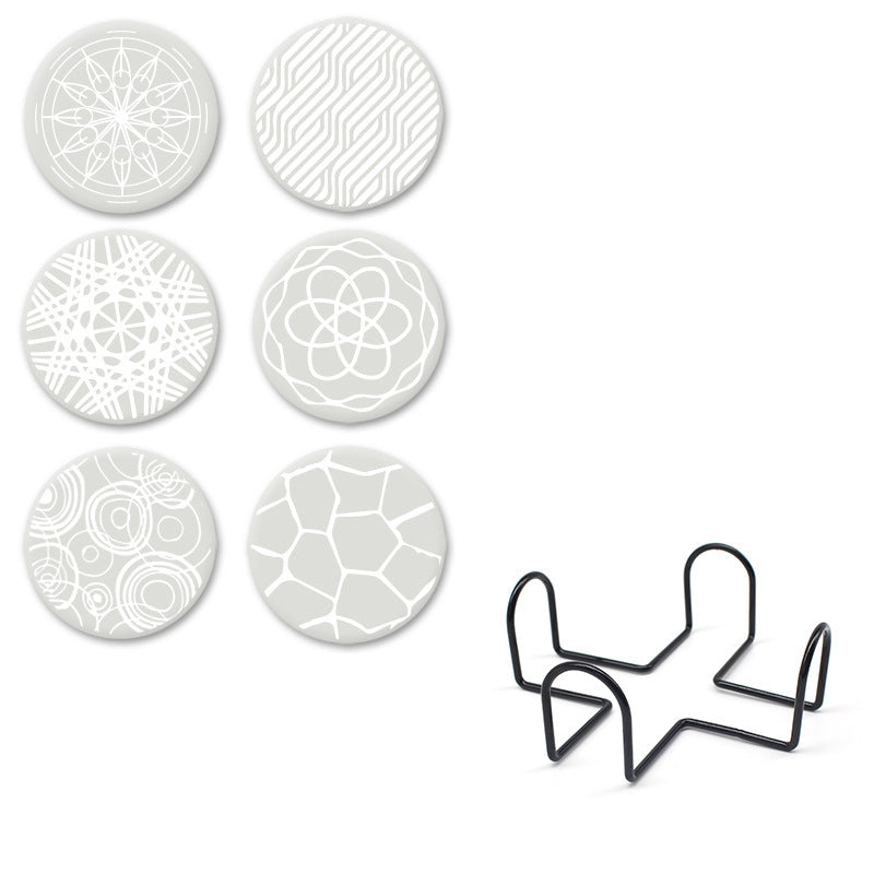 Sous-verres ronds antidérapants en silicone imprimés pour boissons, lot Y28