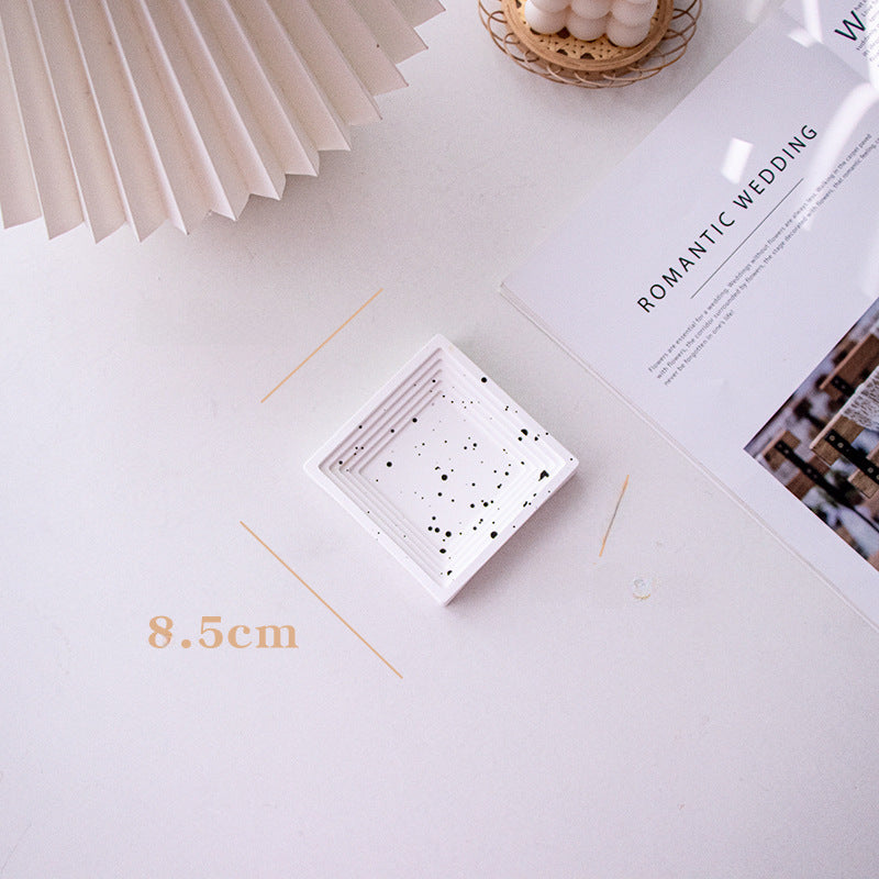 Plaster Jewelry Tray Photo Props Dish Organizer For Home, Office Y42