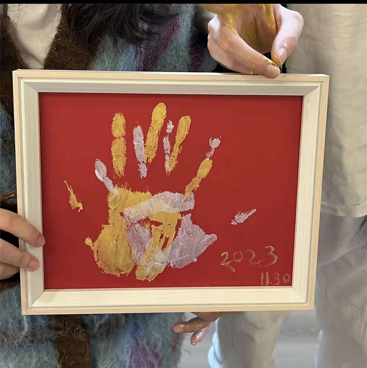 DIY Couple Children Hand Print Photo Frame Birthday Christmas Gift Y12