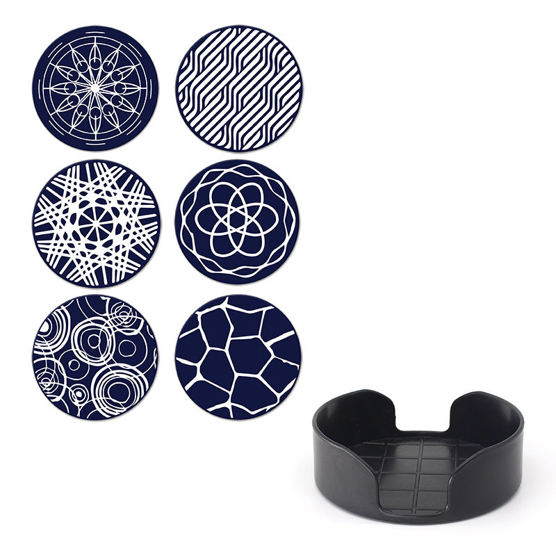 Sous-verres ronds antidérapants en silicone imprimés pour boissons, lot Y28
