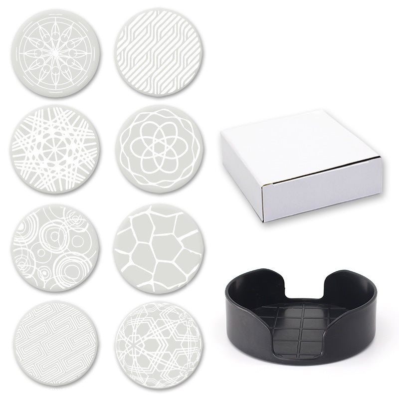 Sous-verres ronds antidérapants en silicone imprimés pour boissons, lot Y28