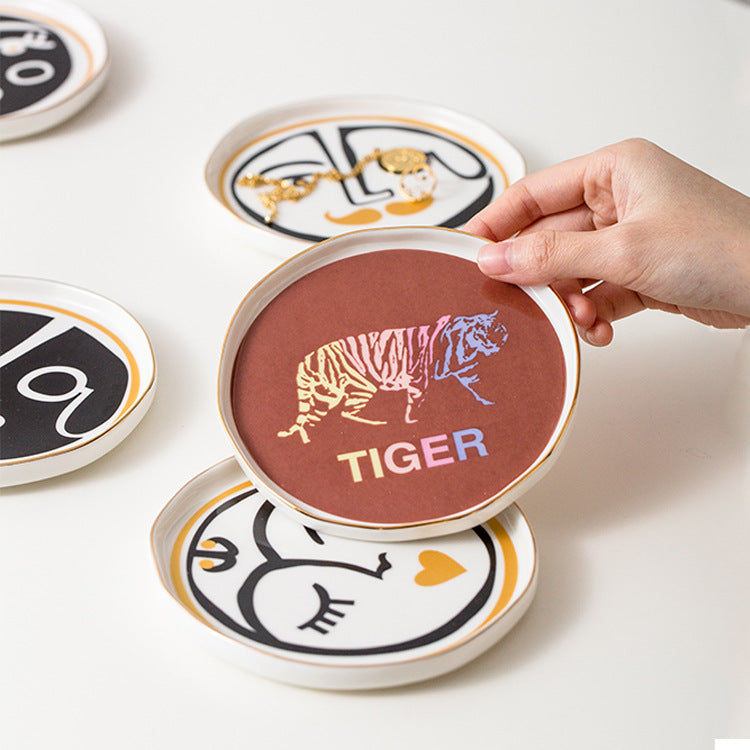 Nordic Ceramic Marseille Insulated Coasters Jewelry Dish Home Decor Storage & Display Y24