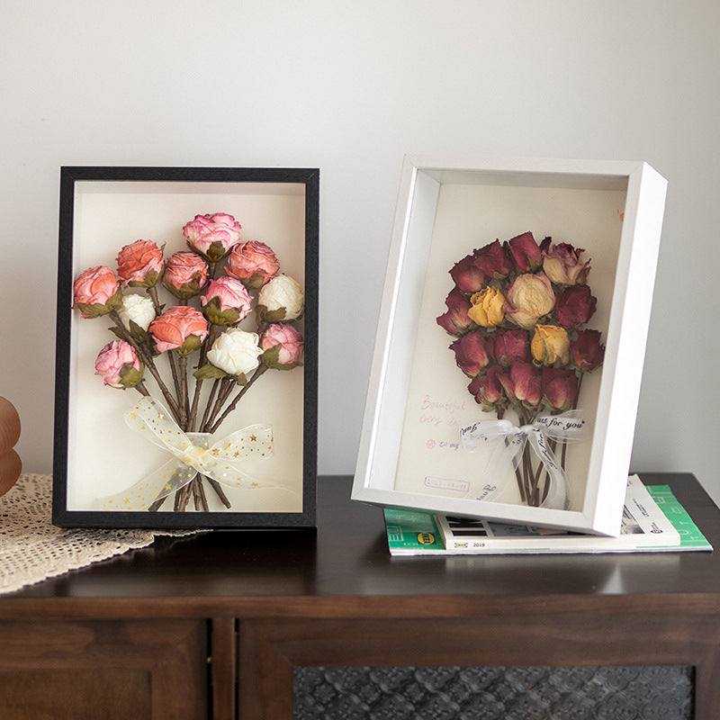Cadre photo en fleurs séchées, cadre photo de table fait à la main, Y11