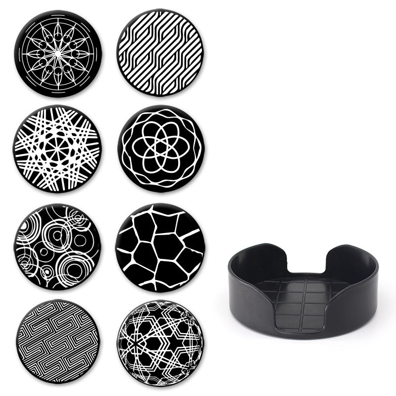 Sous-verres ronds antidérapants en silicone imprimés pour boissons, lot Y28