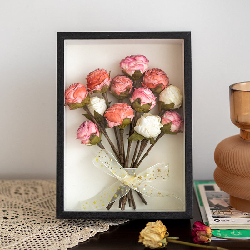 Cadre photo en fleurs séchées, cadre photo de table fait à la main, Y11
