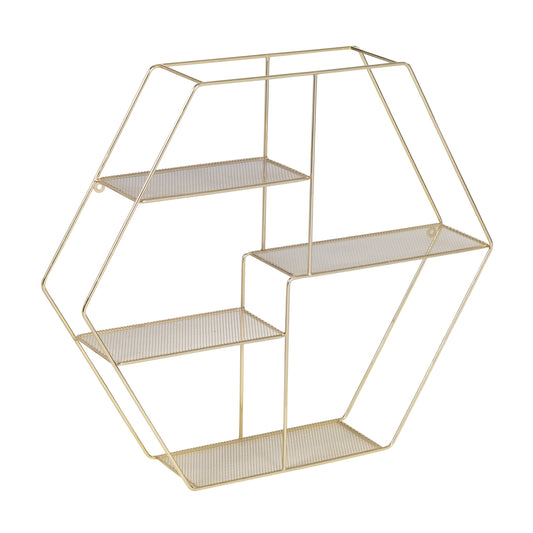 Gold Decorative Metal Wall Shelf M04S