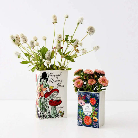 Secret Garden Ceramic Book Vase Navy