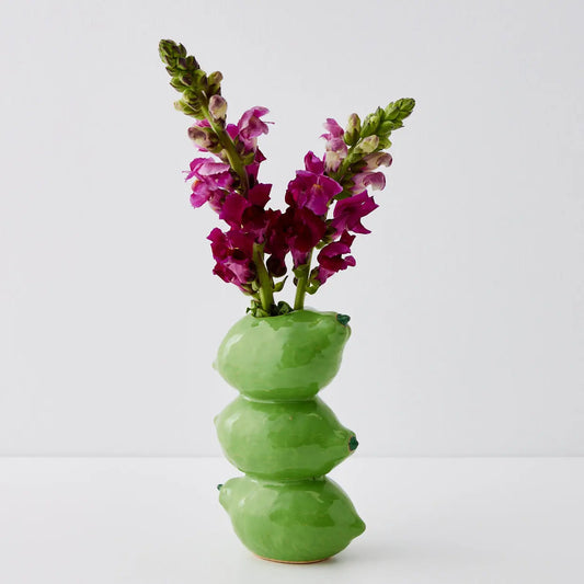 Stacked Lime Ceramic Vase