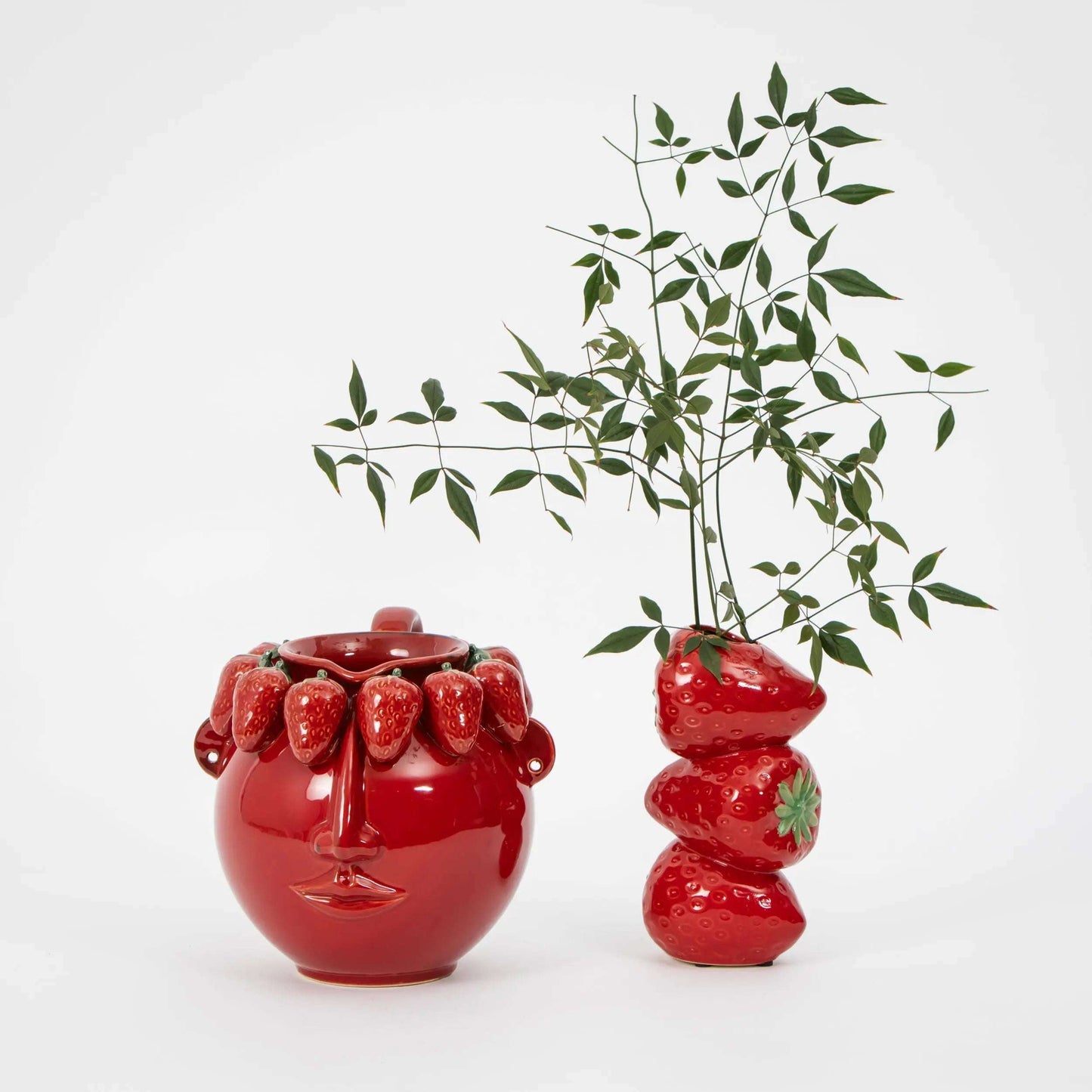 Stacked Strawberry Ceramic Vase