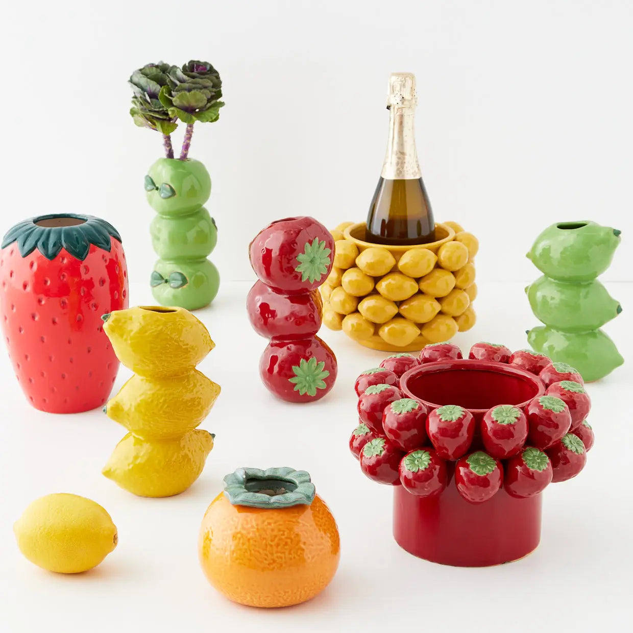 Vase en céramique Bouquet de fraises