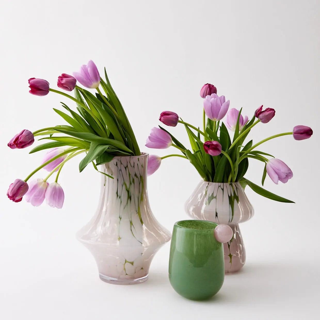 Vase en verre Trompette Rose