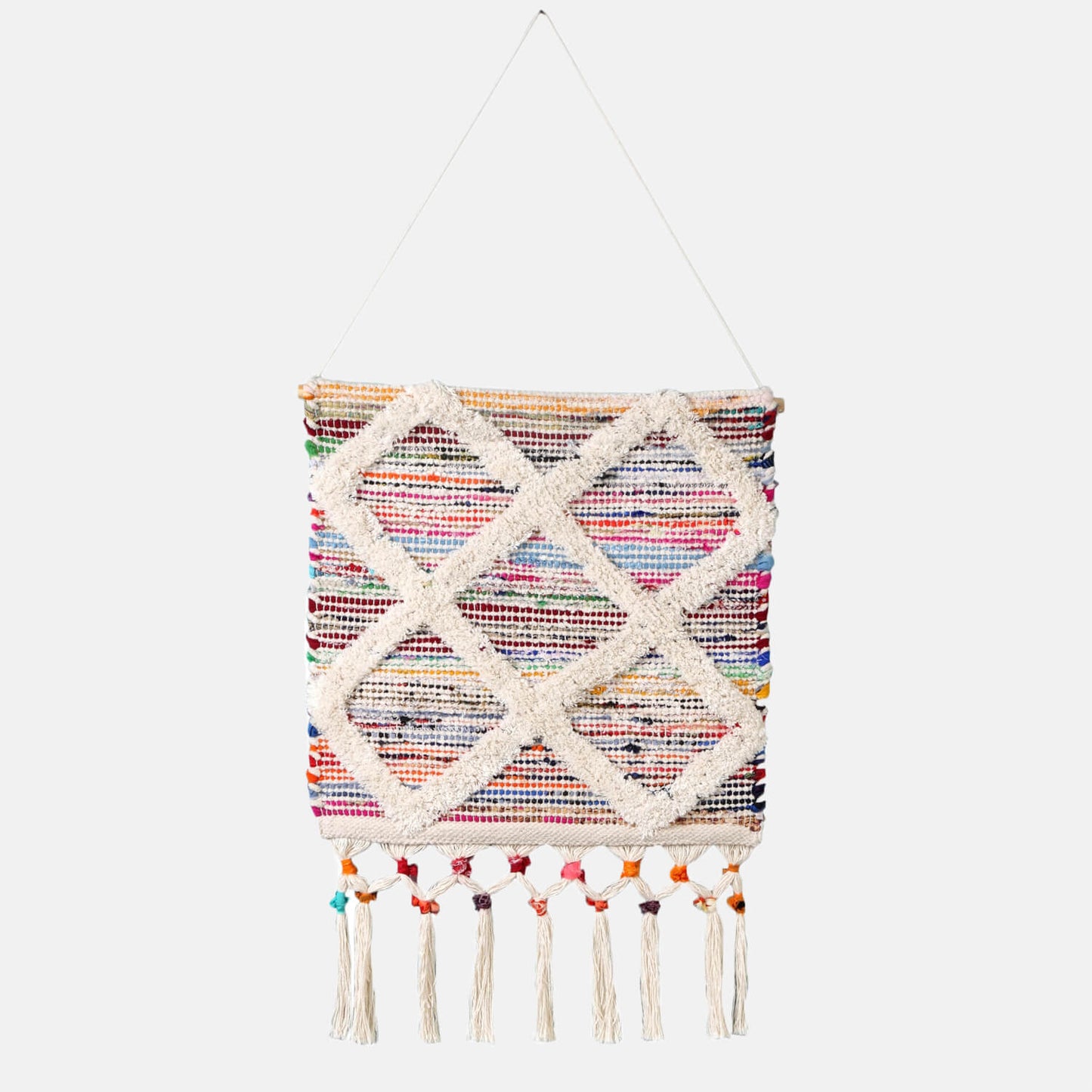 Boho Diamond Tufted Wall Hanging